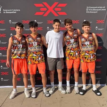 Equip de l'Academy en un torneig 3x3 de la Federació Catalana